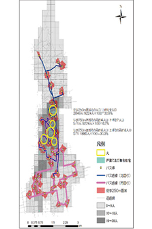 バス利用可能圏域と交通空白地の関係図